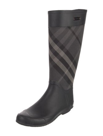 Burberry Beat Check Pattern Rubber Rain Boots