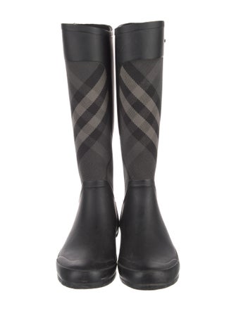 Burberry Beat Check Pattern Rubber Rain Boots