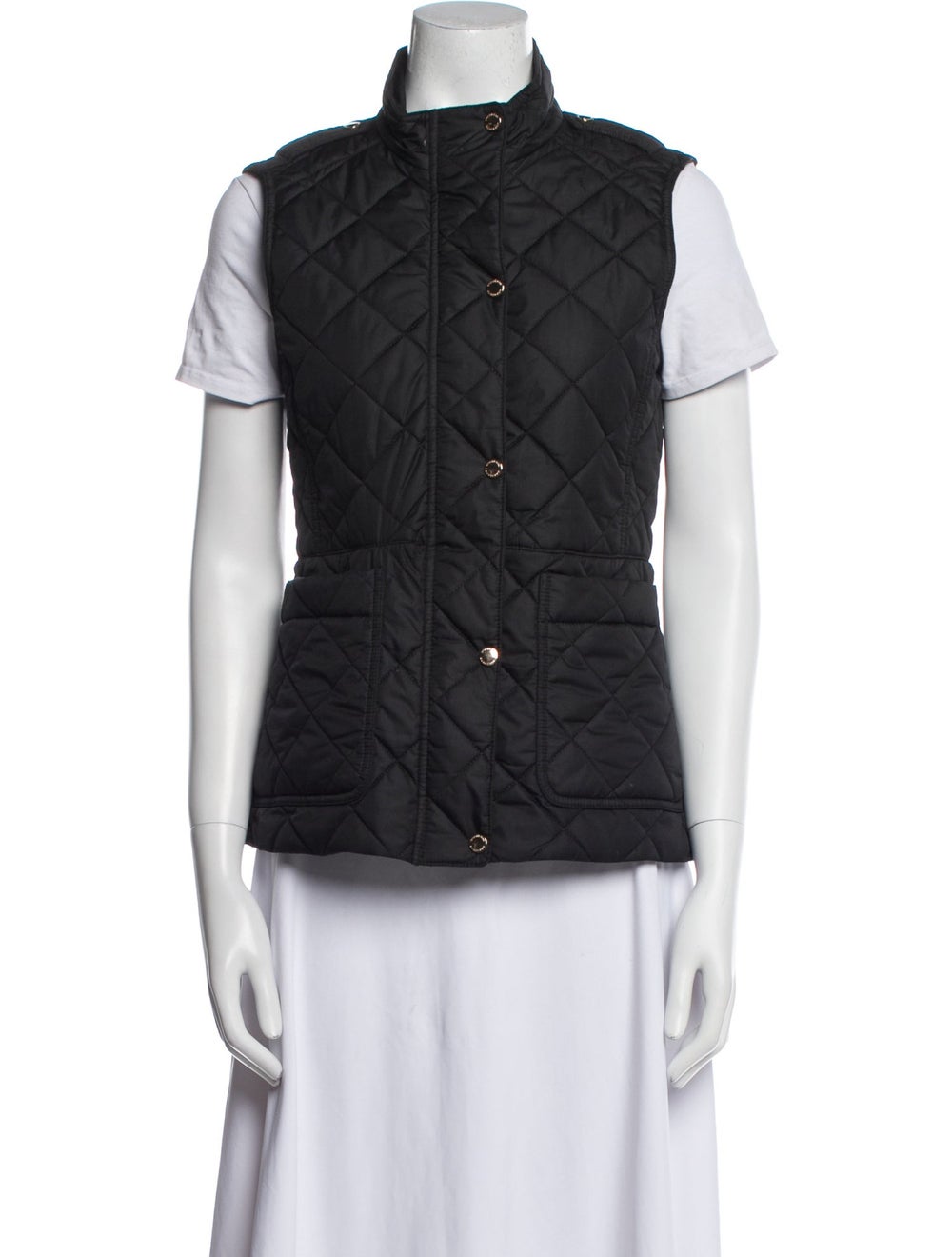 Burberry Vest Black Exploded Check Pattern Stand … - image 1