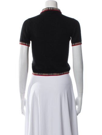 Burberry Merino Wool Mock Neck Crop Top