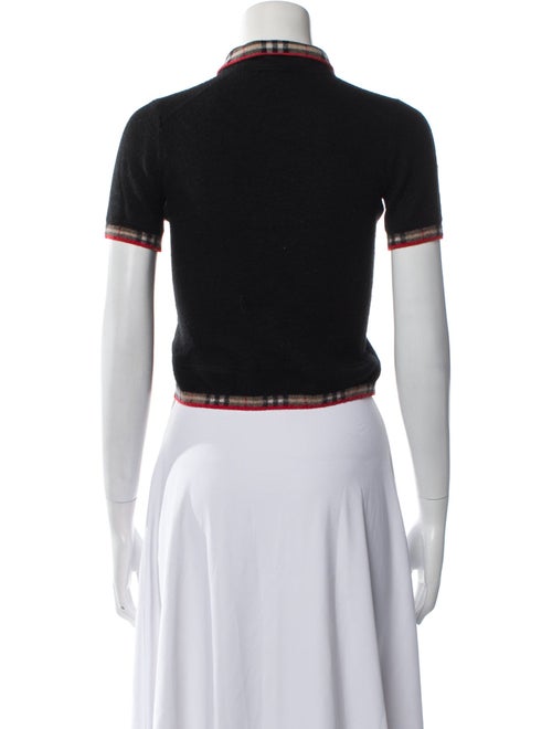 Burberry Merino Wool Mock Neck Crop Top
