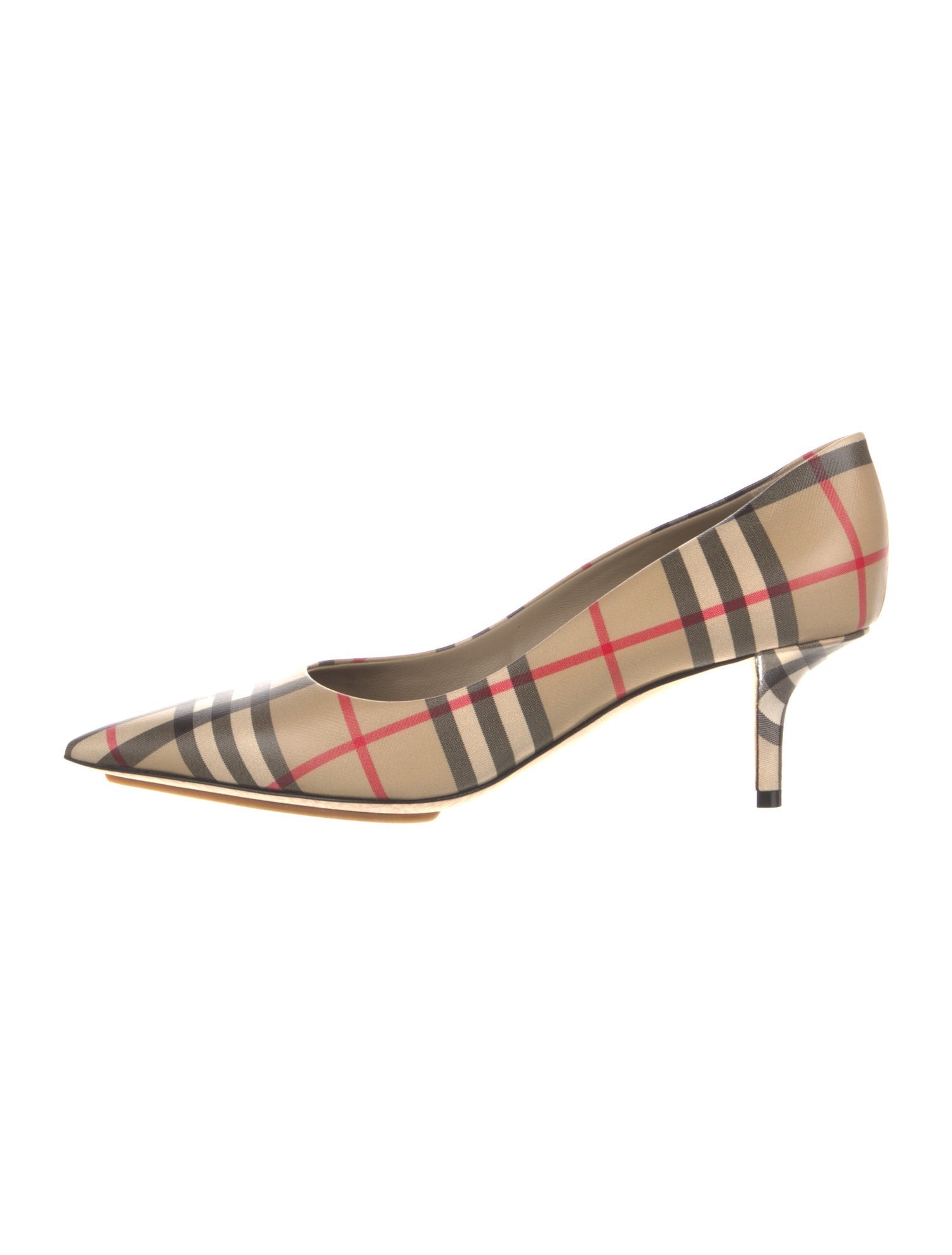 Burberry Nova Check Pattern Leather Pumps