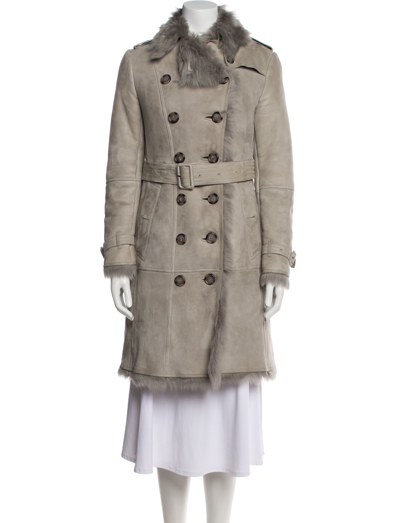 Burberry Shearling Faux Fur Coat