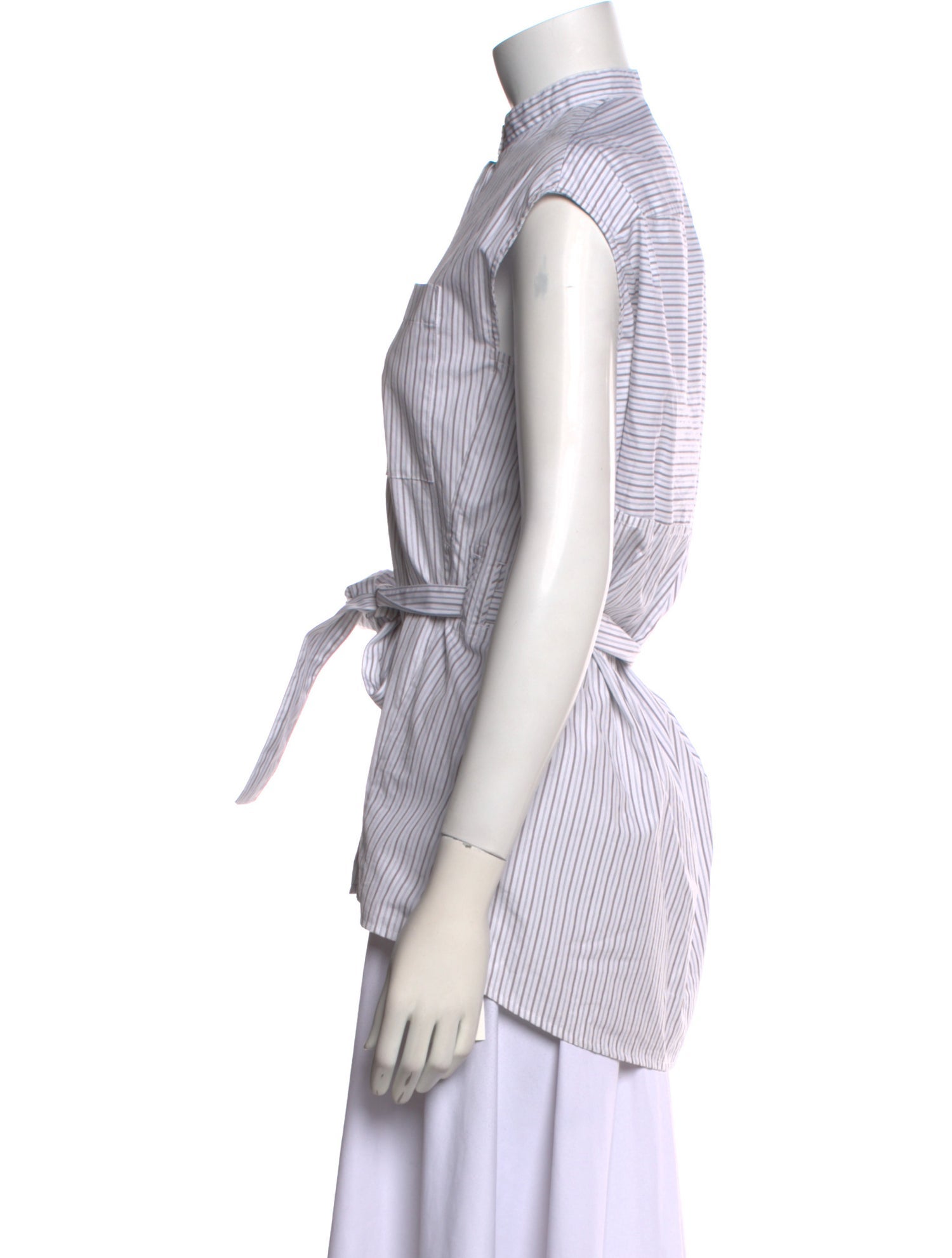 Burberry Striped Mock Neck Top