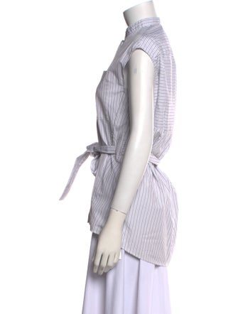 Burberry Striped Mock Neck Top