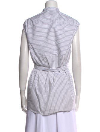 Burberry Striped Mock Neck Top