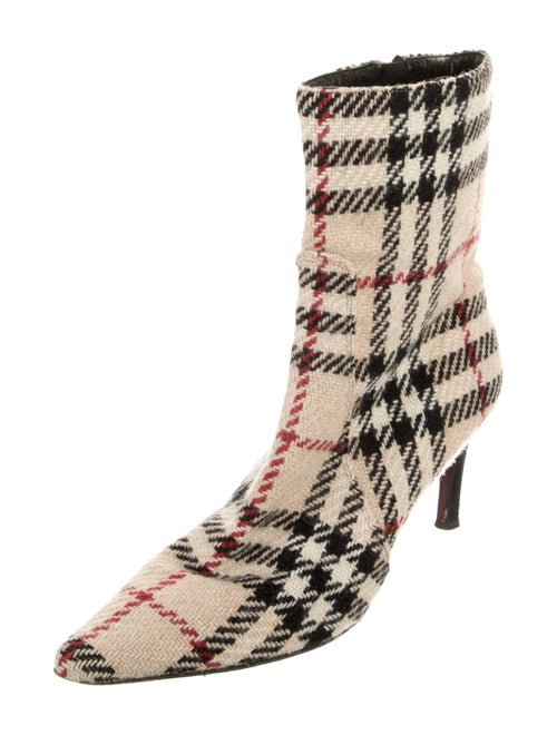Burberry Nova Check Pattern Wool Sock Boots