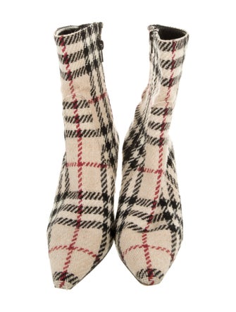 Burberry Nova Check Pattern Wool Sock Boots