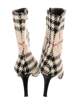 Burberry Nova Check Pattern Wool Sock Boots