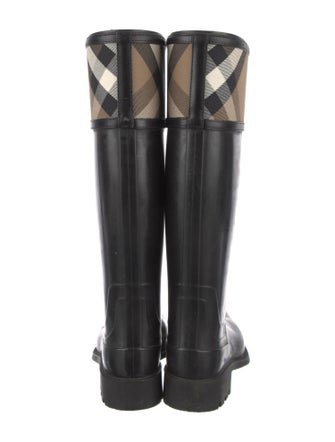 Burberry Nova Check Pattern Rubber Rain Boots