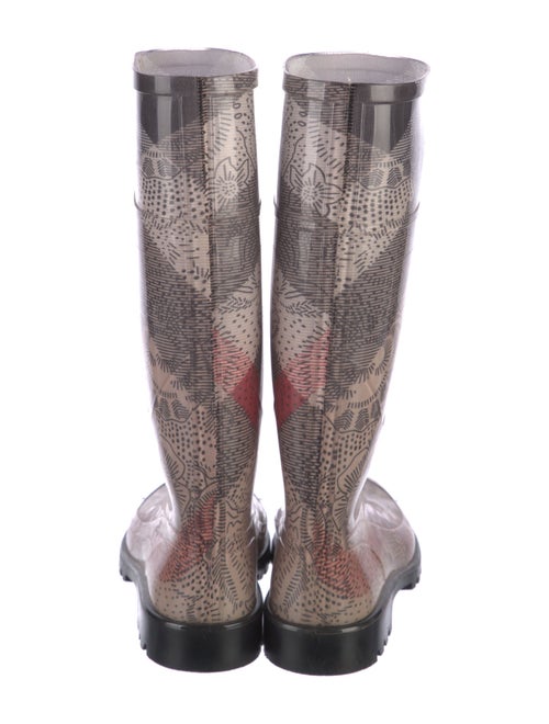 Burberry Super Nova Check Pattern Rubber Rain Boots