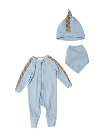 Burberry Cotton Onesie Three Piece Set