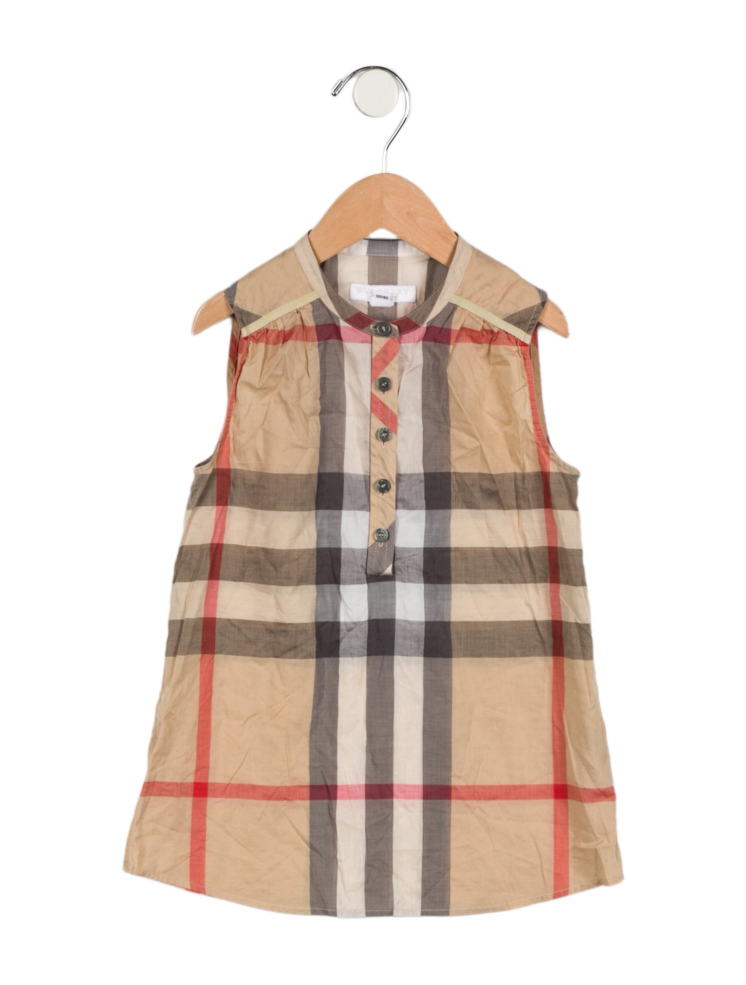 Burberry Girls' Check Sleeveless Dress
