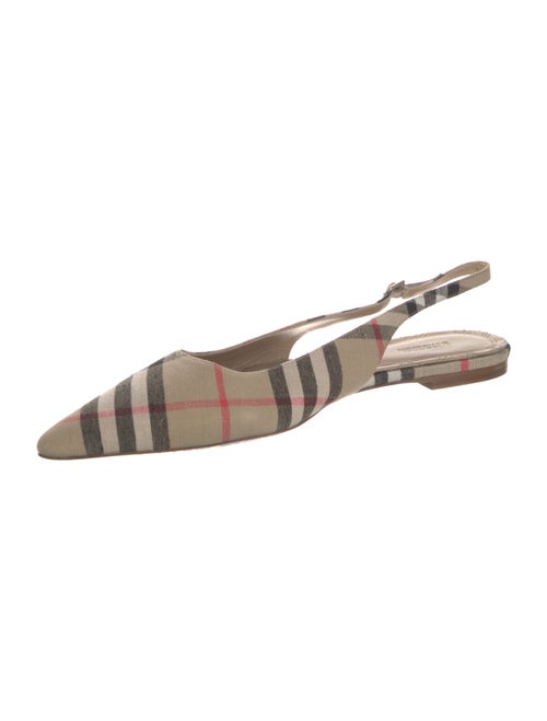 Burberry Nova Check Pattern Canvas Slingback Flats
