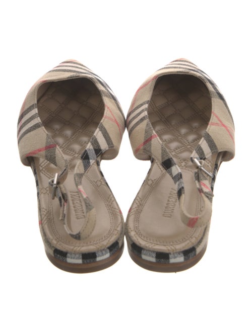 Burberry Nova Check Pattern Canvas Slingback Flats