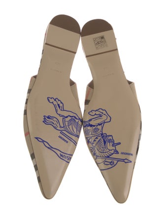 Burberry Nova Check Pattern Canvas Slingback Flats