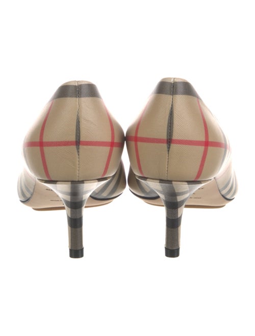Burberry Leather Plaid Print Pumps