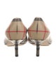 Burberry Leather Plaid Print Pumps