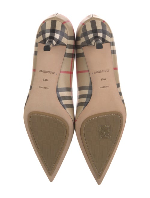 Burberry Leather Plaid Print Pumps