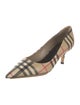 Burberry House Check Pattern Leather Pumps
