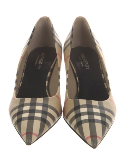 Burberry House Check Pattern Leather Pumps