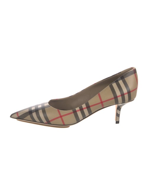 Burberry House Check Pattern Leather Pumps