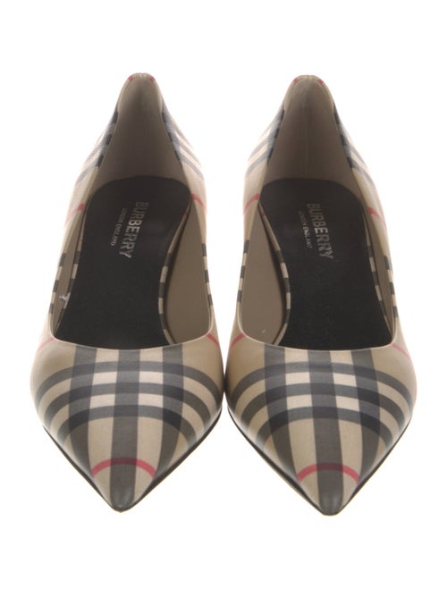 Burberry House Check Pattern Leather Pumps