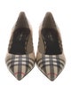 Burberry House Check Pattern Leather Pumps