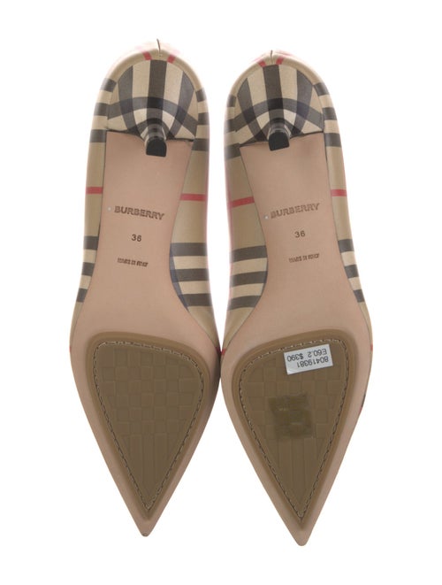 Burberry House Check Pattern Leather Pumps