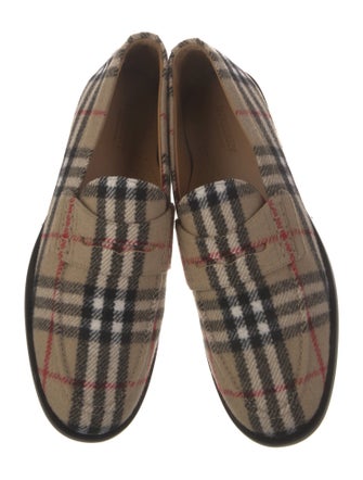 Burberry House Check Pattern Wool Loafers