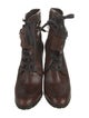 Burberry Leather Colorblock Pattern Lace-Up Boots