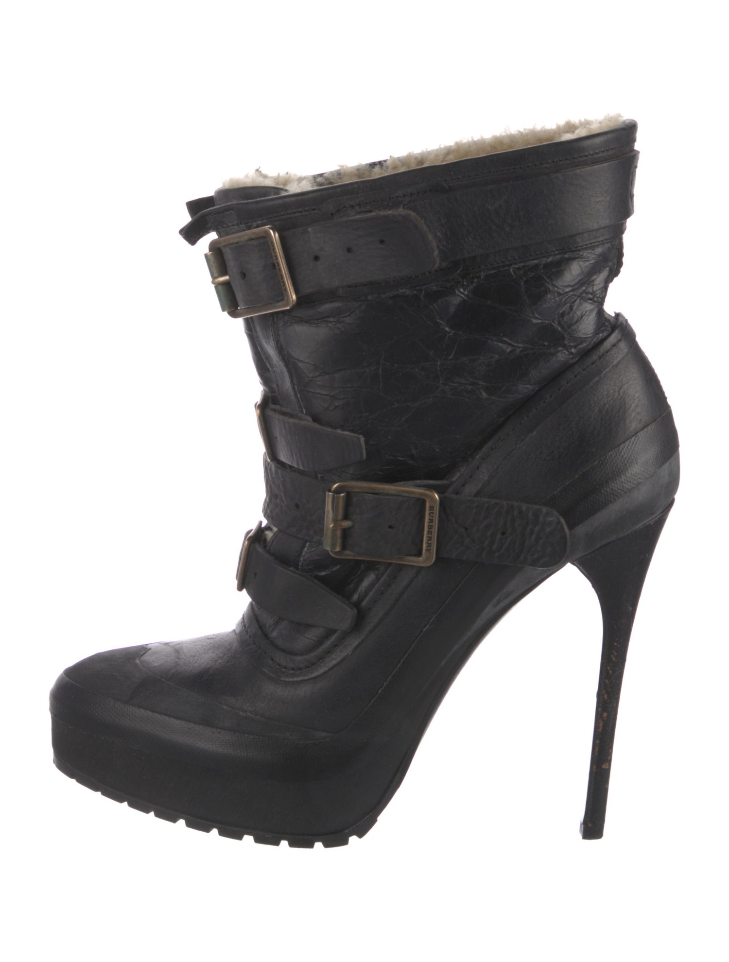 Burberry Leather Lace-Up Boots