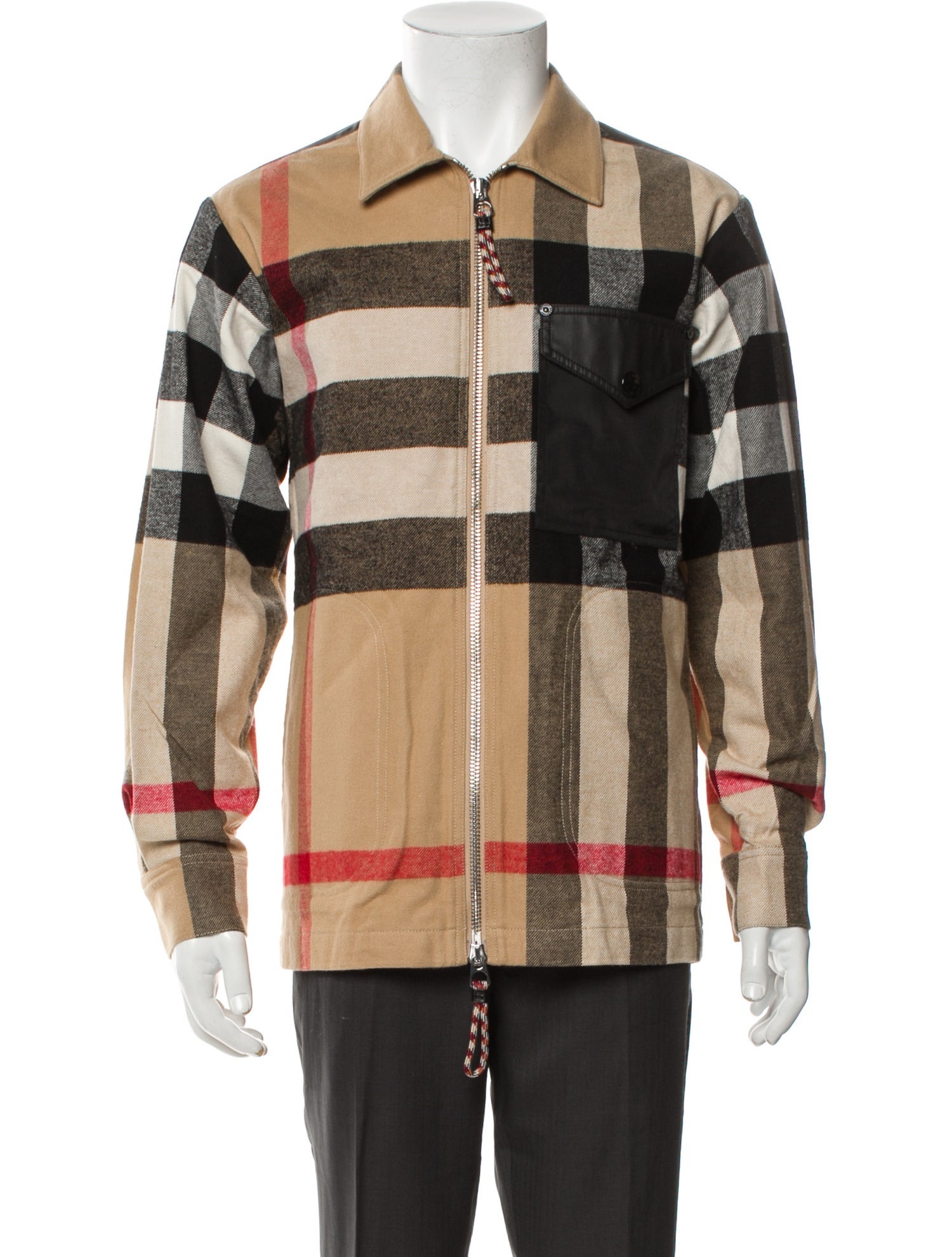 Burberry Exploded Check Pattern Wool Denim Jacket