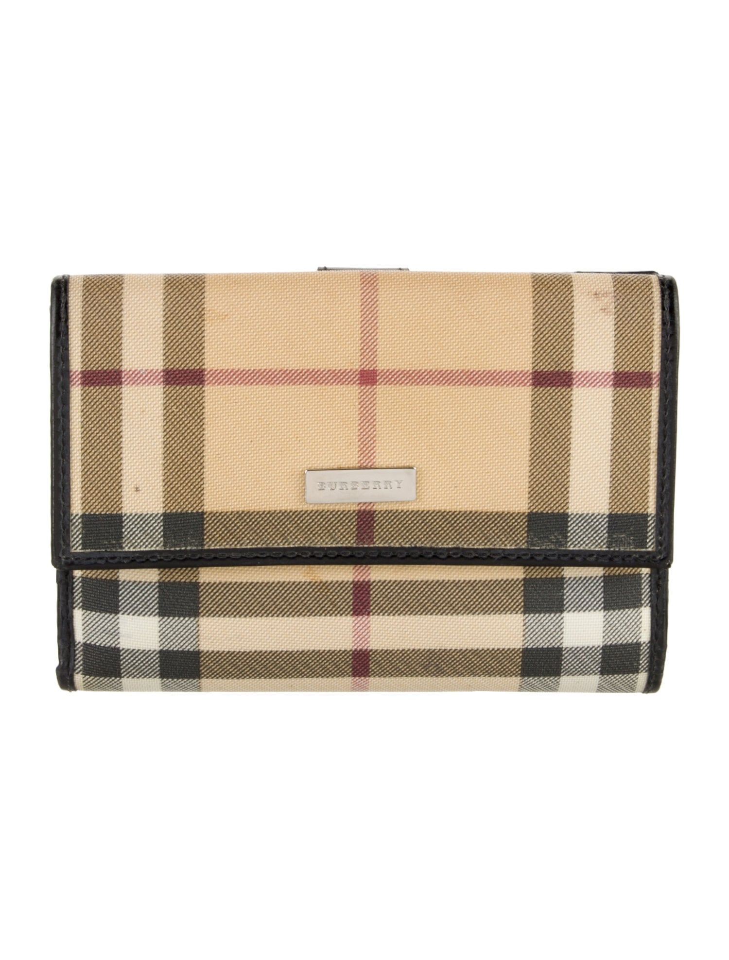 Burberry London Vintage Check Striped Bifold Wallet