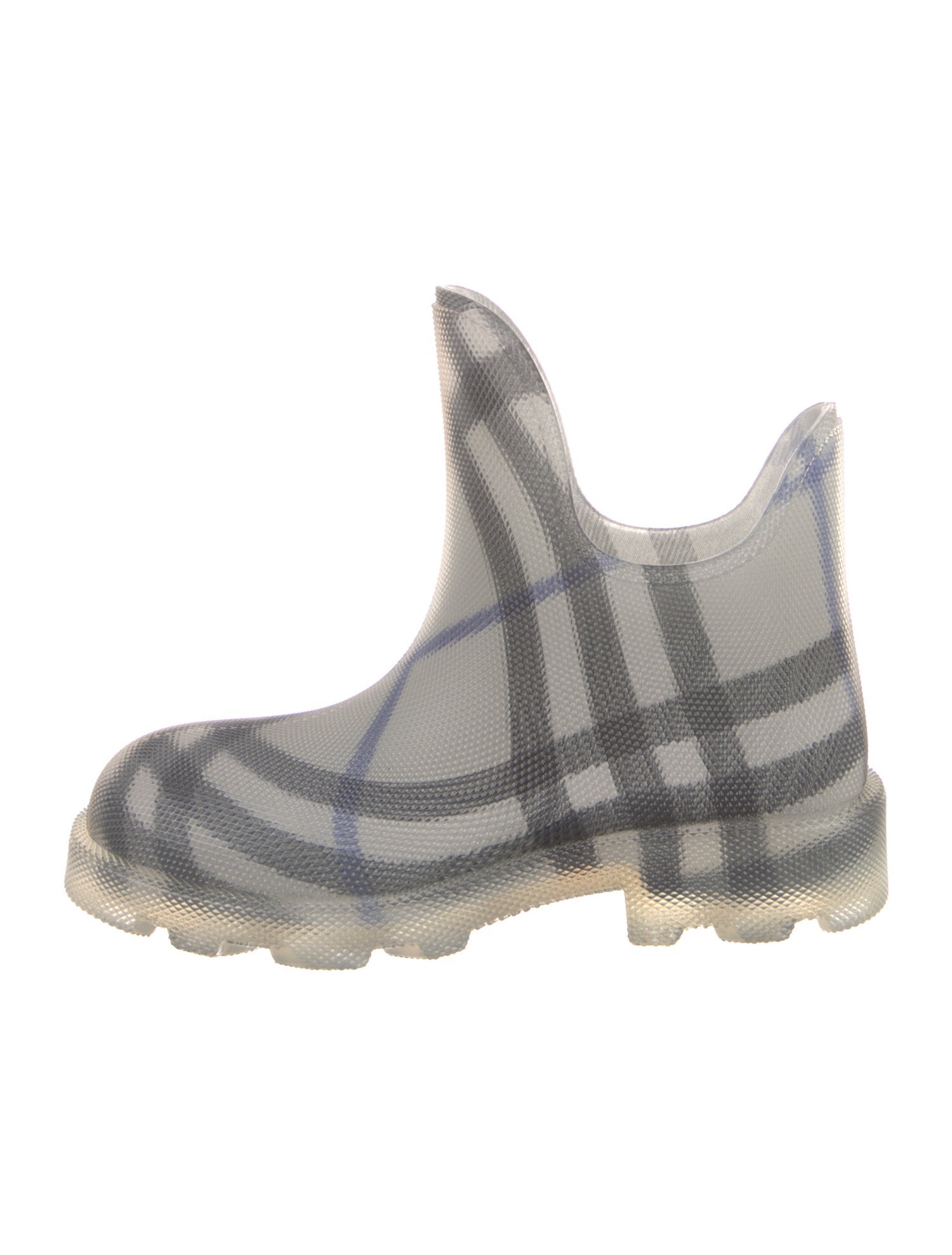 Burberry Rubber Plaid Print Rain Boots w/ Tags