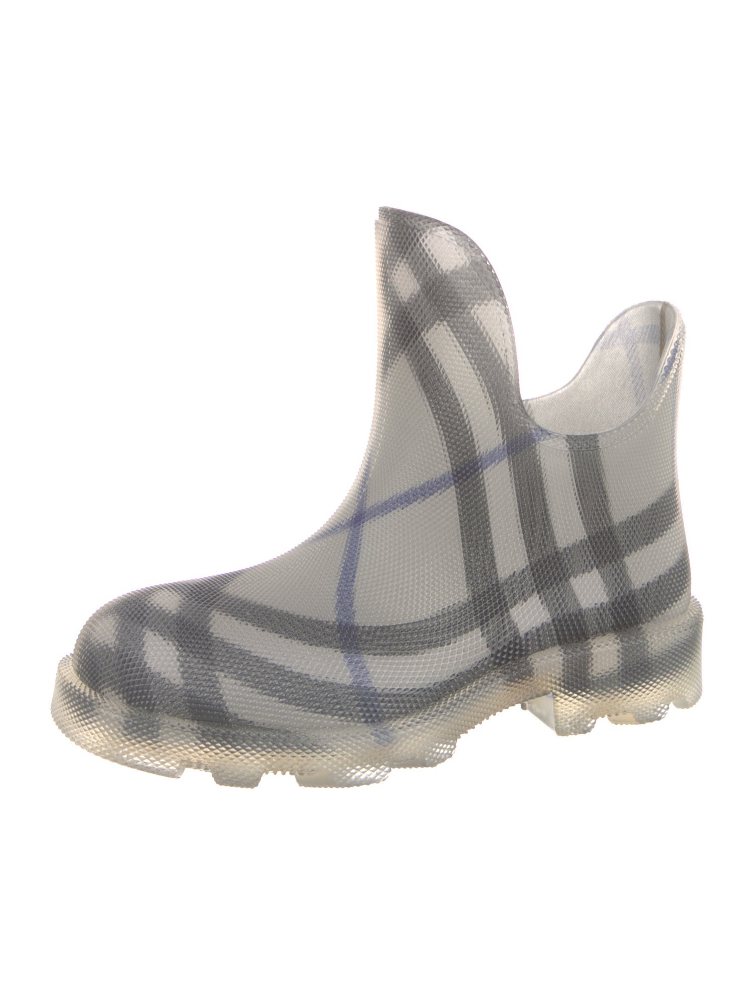 Burberry Rubber Plaid Print Rain Boots w/ Tags