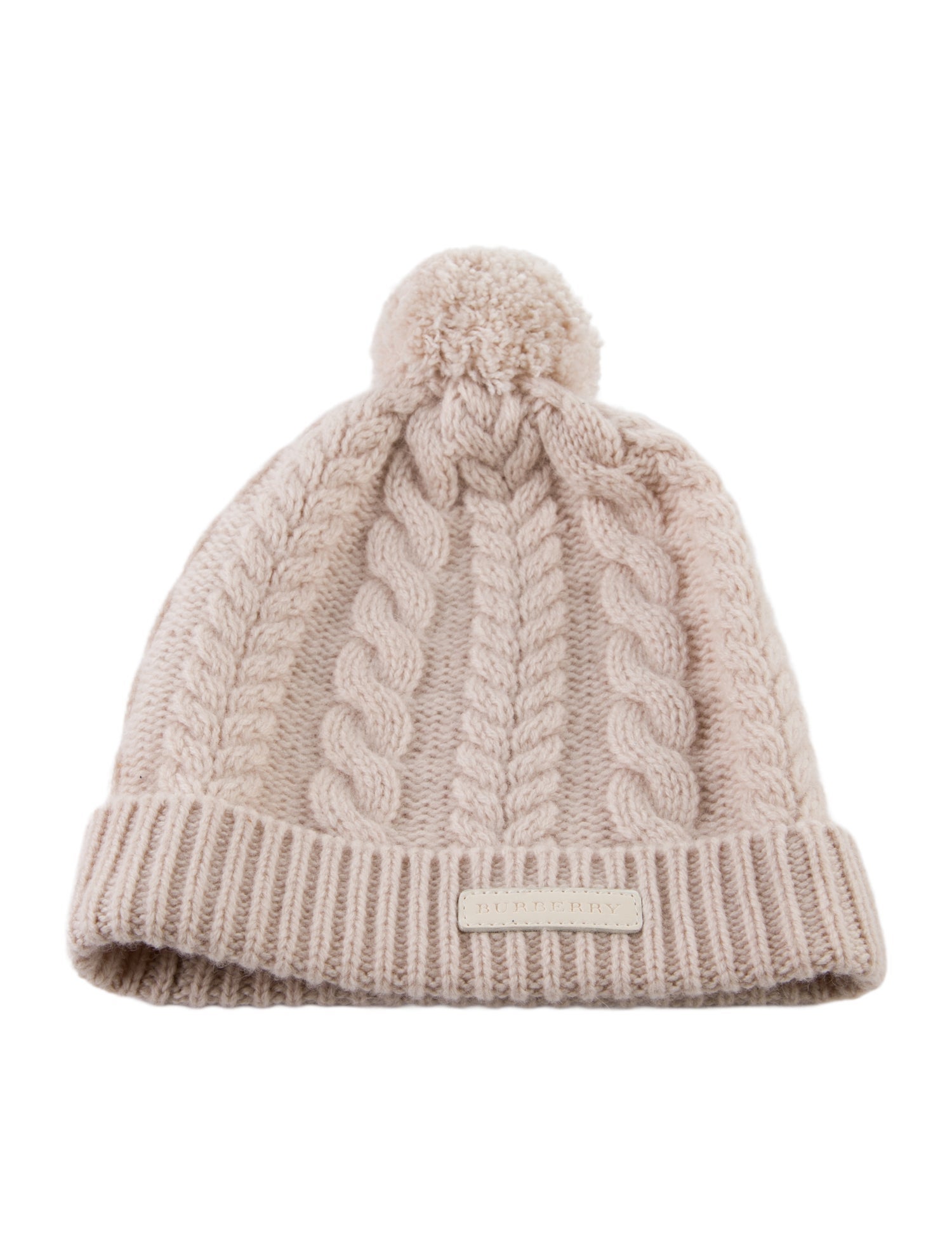 Burberry Toddler Girls' Solid Knit Pom Beanie