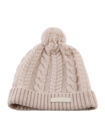 Burberry Toddler Girls' Solid Knit Pom Beanie