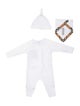 Burberry infants boys' white and neutral onesie