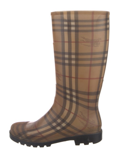 Burberry Rubber Plaid Print Rain Boots