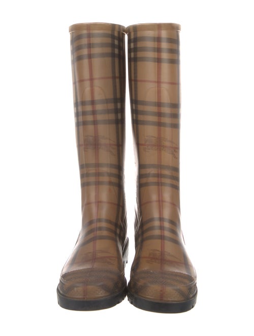 Burberry Rubber Plaid Print Rain Boots