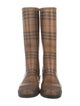 Burberry Rubber Plaid Print Rain Boots
