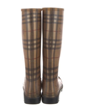 Burberry Rubber Plaid Print Rain Boots