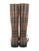 Burberry Rubber Plaid Print Rain Boots