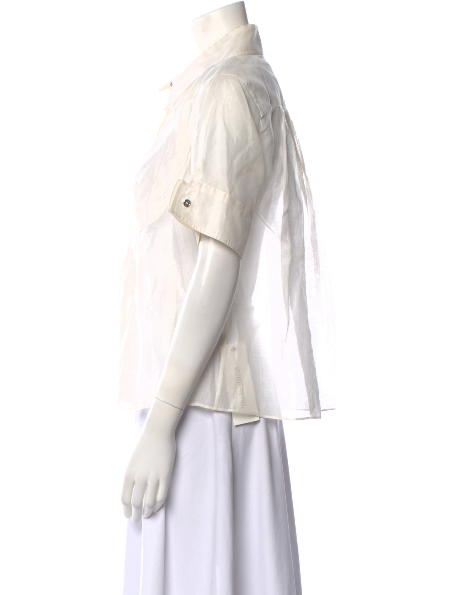 Burberry Short Sleeve Button-Up Top