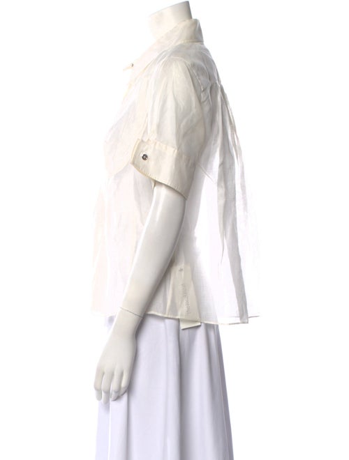 Burberry Short Sleeve Button-Up Top
