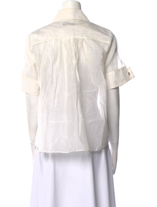 Burberry Short Sleeve Button-Up Top