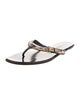 Burberry Nova Check Pattern Leather Flip Flops