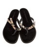 Burberry Nova Check Pattern Leather Flip Flops