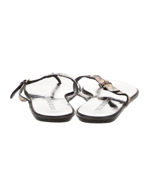 Burberry Nova Check Pattern Leather Flip Flops